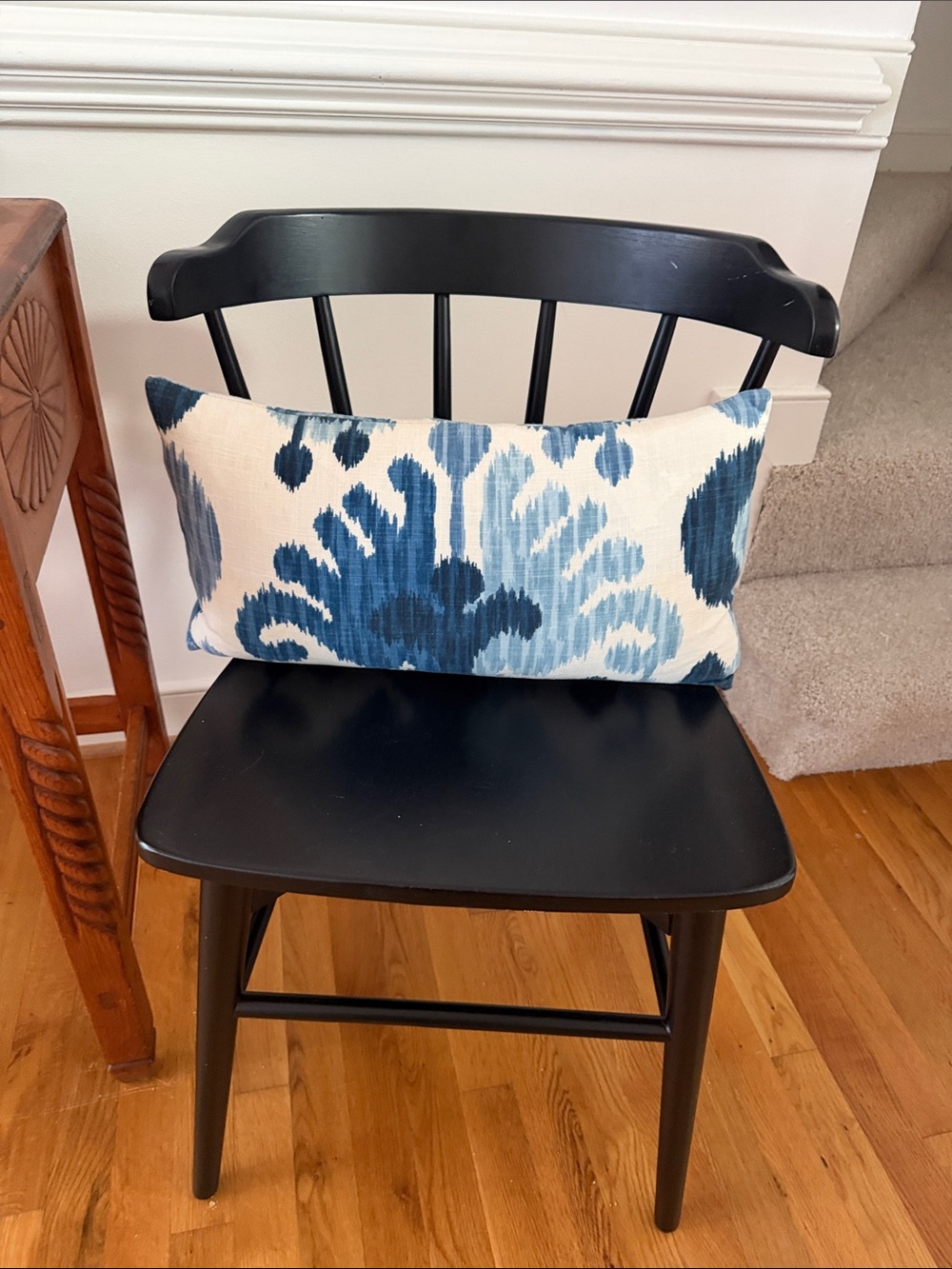 Ballard designs Blue Ikat Lumbar Pillow -